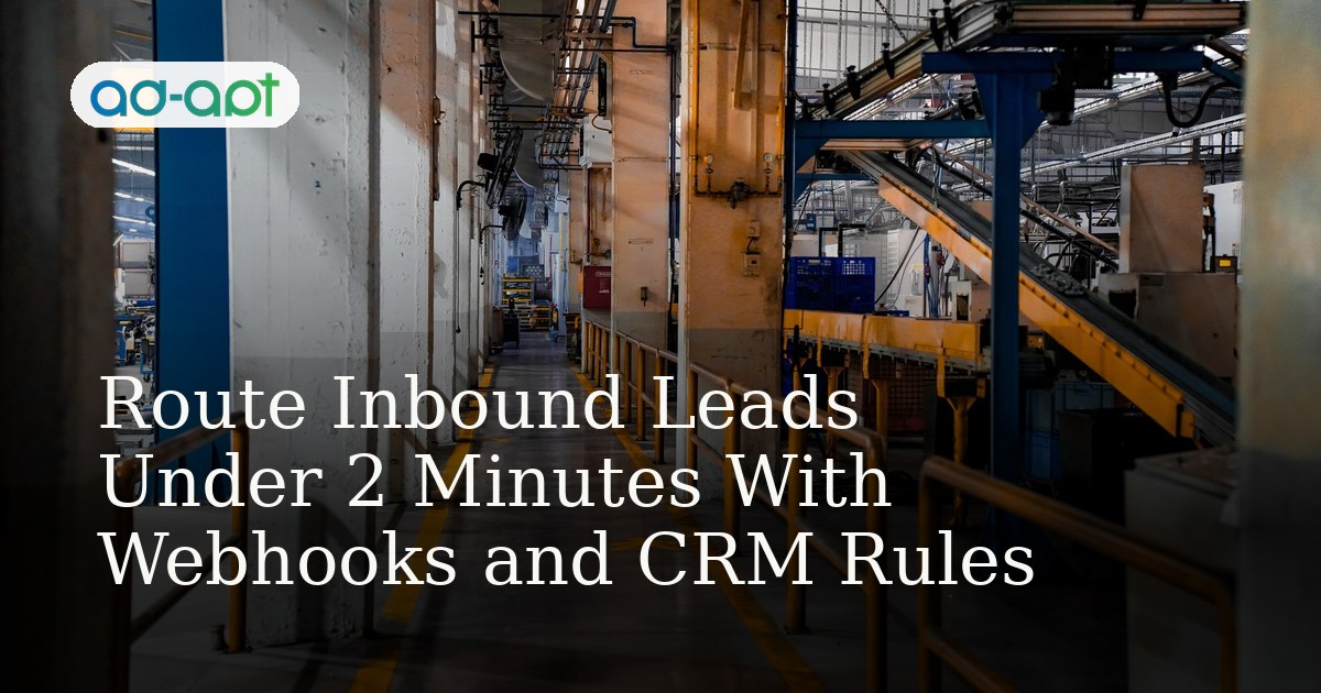 Route Inbound Leads Under 2 Minutes With Webhooks and CRM Rules